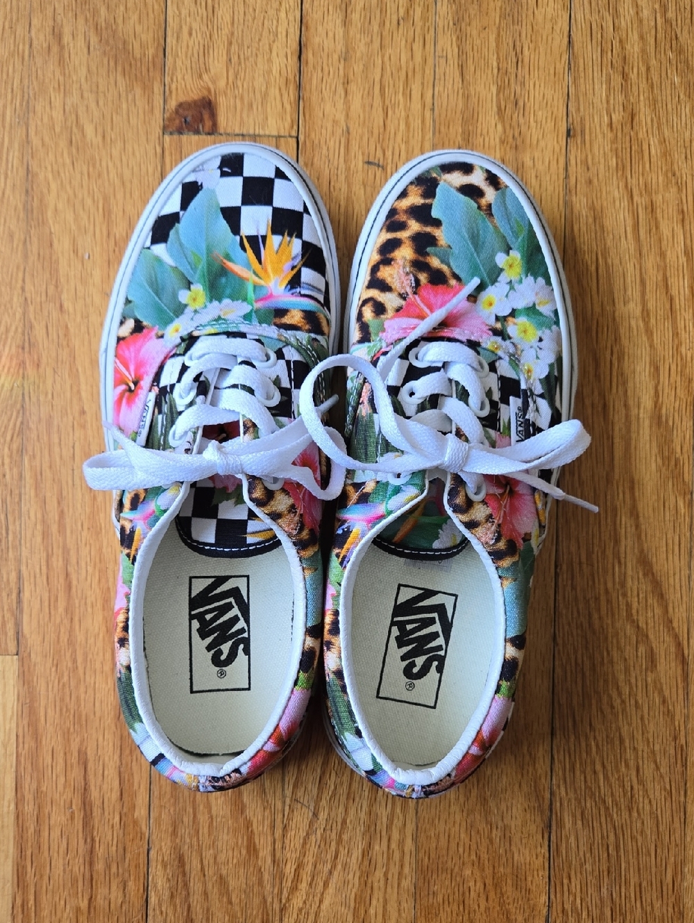 Vans Women' Floral Checkerboard Lace-Up Sneakers - Multicolor